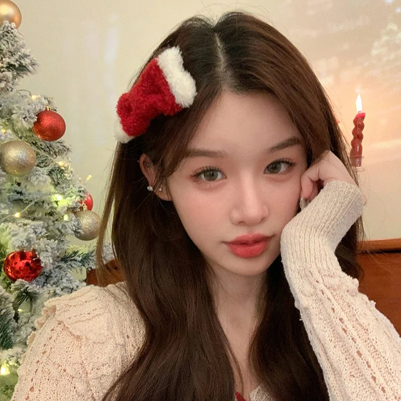 Female Autumn Winter Christmas Festival Celebration Chic Fashion Warm Customized Wholesale in Stock Small Hair Clips Accessories