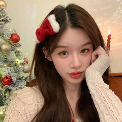 Female Autumn Winter Christmas Festival Celebration Chic Fashion Warm Customized Wholesale in Stock Small Hair Clips Accessories