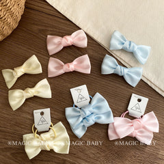 Solid Color Sweet Cute Bowknot Hair Clips for Baby Girls Princess Style Kawaii Alligators for Kids Children Hair Accessories