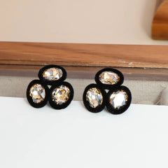 Fashion Trendy Glitter Art Deco Stud Earrings for Girls Cute Elegant Stylish Jewelry for Women Ladies Accessories Wholesale