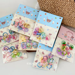 Mini Cartoon Fruit Animals & Flower Scrunchies for Baby Girls Cute Kawaii Hair Ties for Kids Fashionable Sweet Hair Accessories
