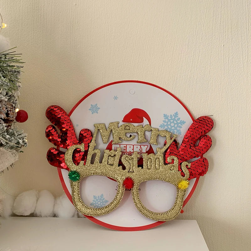 Female Letter Snowman Decorative Large Christmas Glasses Fashion Cute Wholesale in Stock Accessories for Christmas Festival Use