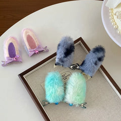 Cute Sweet Rabbit Ear Hair Clips for Baby Girls Colorful Kawaii Fashion Trendy Alligators for Women Ladies Hair Accessories