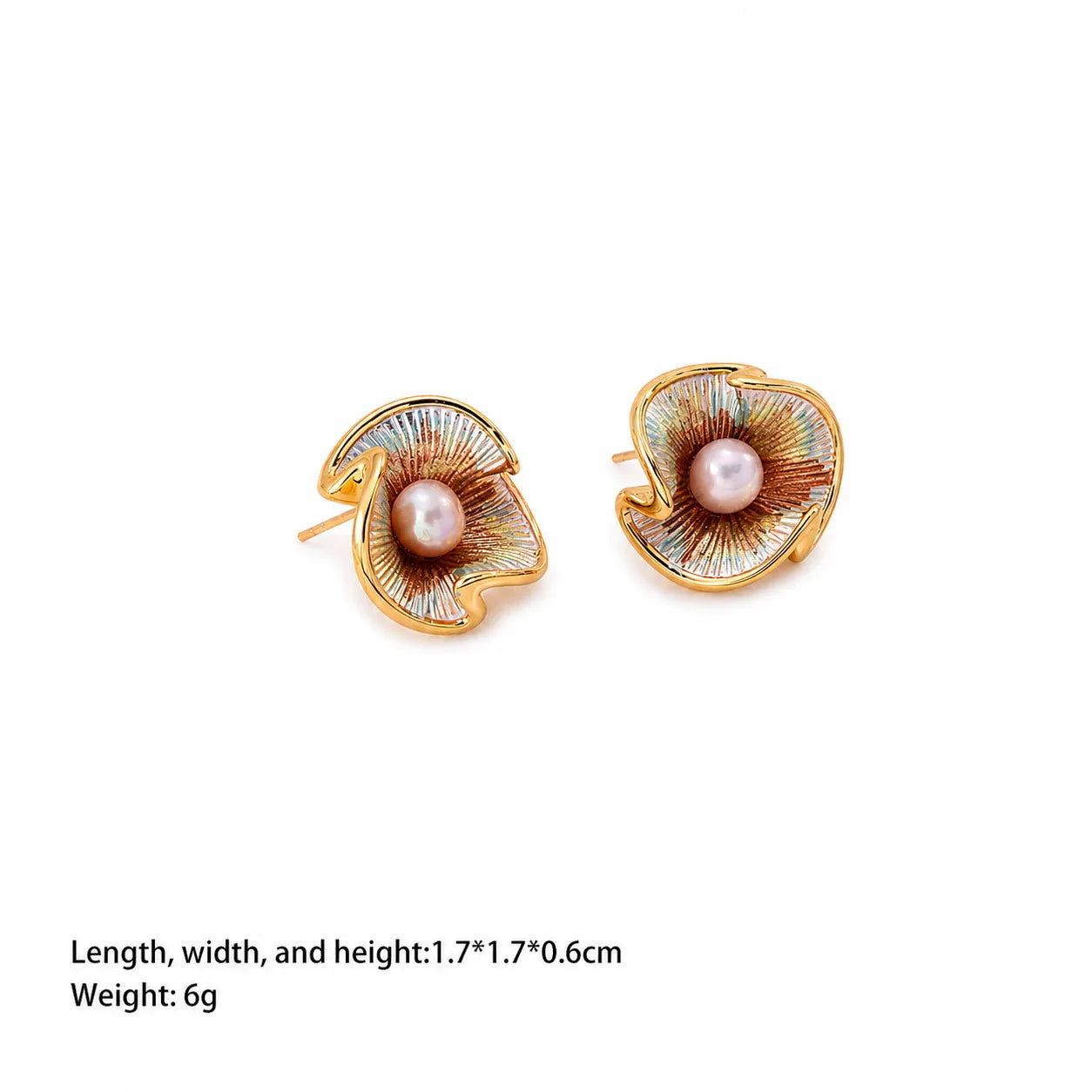 Fashion Elegant S925 Silver Freshwater Pearl Stud Earrings for Girls Copper 18K Gold Plated Jewelry for Women Ladies Wholesale