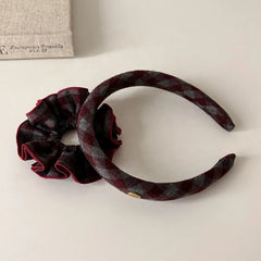 Fashion Plaid Vintage Head Band for Girls Sweet Elegant Cute Graceful Hair Band for Women Ladies Hair Accessories Female Chic