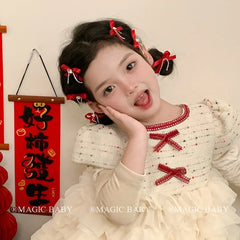 Girly Aesthetic Bowknot Solid Color Alligator Clips Fashion Elegant Princess Style in Stock Hairpins Accessories for Children
