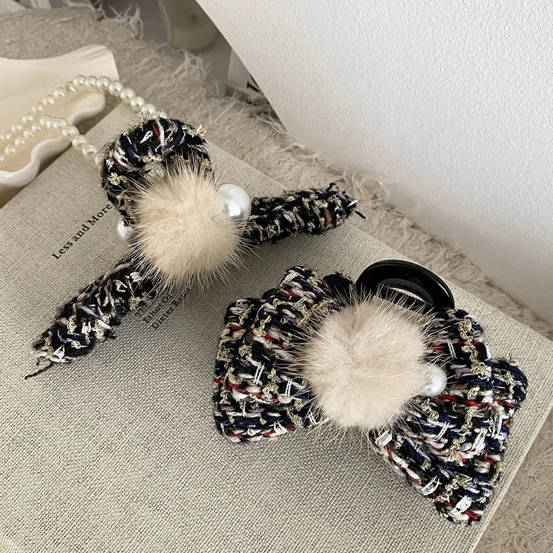 Fashion Elegant Trendy Stylish Hair Claw Clips for Girls Cute Imitation Pearl Claws for Women Ladies Hair Accessories Chic