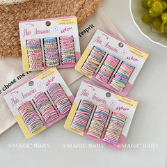 Simple Solid Color Minimalistic Fashion Scrunchies High Elastic Hair Ties for Kids Children Hair Accessories in Stock Kawaii