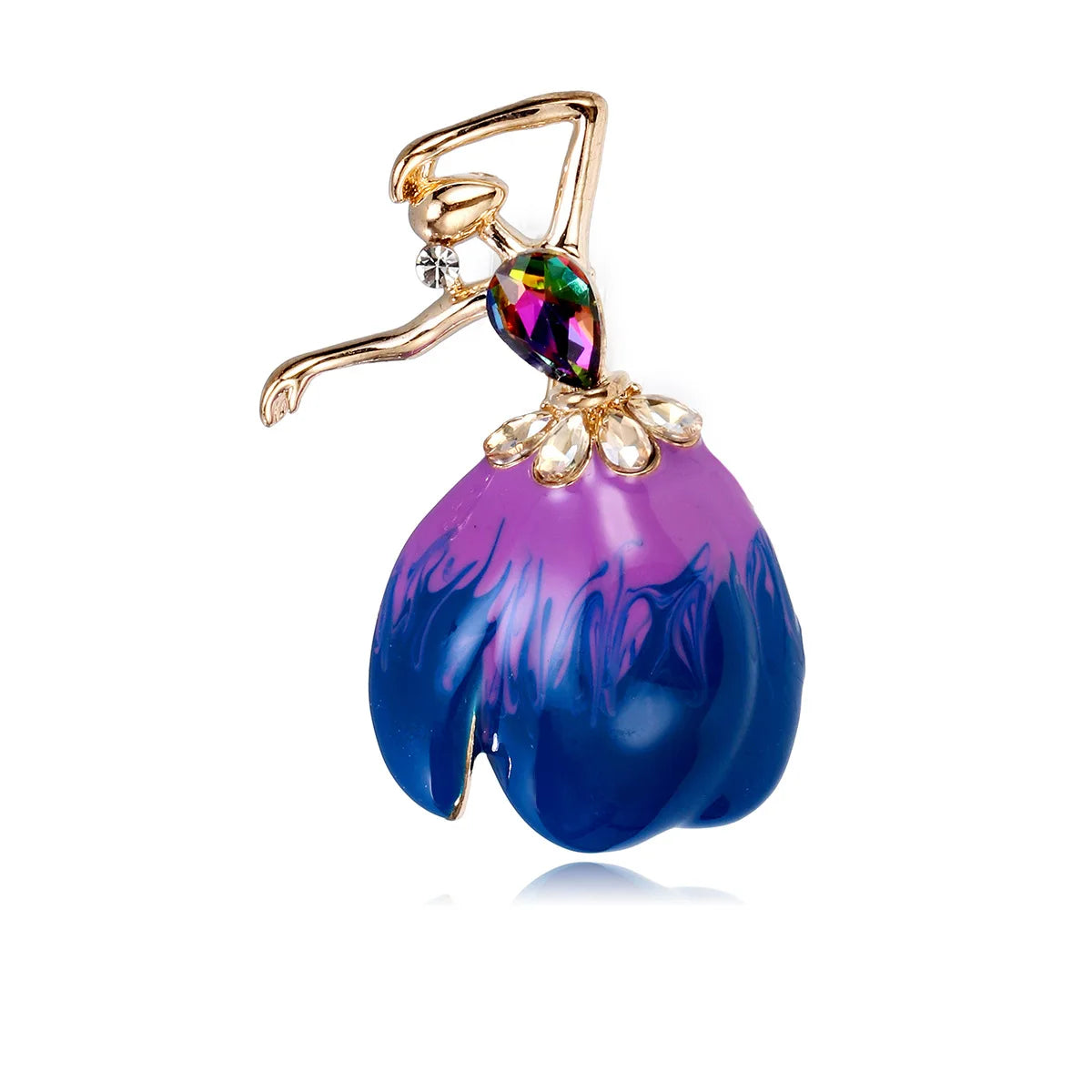 Fashion Ballet Glitter Sparking Brooches for Girls Sweet Elegant Pins Jewelry for Women Ladies Accessories Chinese Supplier