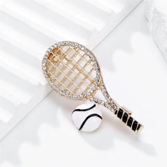 Fashion Trendy Sports Tennis Brooches for Girls Sweet Glamorous Charms Stylish Pins Jewelry for Women Ladies Man Accessories