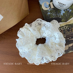 Simple Minimalistic Elegant Scrunchies for Baby Girls Lace Sweet Hair Ties for Kids Children Hair Accessories in Stock Chic