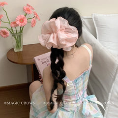 Large Popular Hair Ties Solid Color Minimalist Trendy Sweet Hair Rope for Women Creative Design Popular Scrunchy Hair Accessory
