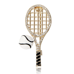 Fashion Trendy Sports Tennis Brooches for Girls Sweet Glamorous Charms Stylish Pins Jewelry for Women Ladies Man Accessories