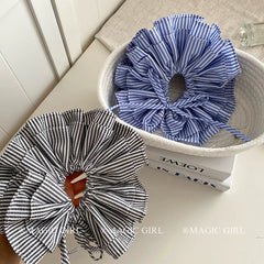 Classic Fashion Stripe Ribbon Bowknot Scrunchies for Girls Trendy Chic Hair Ties for Women Ladies Hair Accessories in Stock