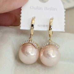 Sweet Butterfly Imitation Pearl Luxury Latest Drop Earrings for Girls Elegant Glitter Jewelry for Women Ladies Accessories Chic