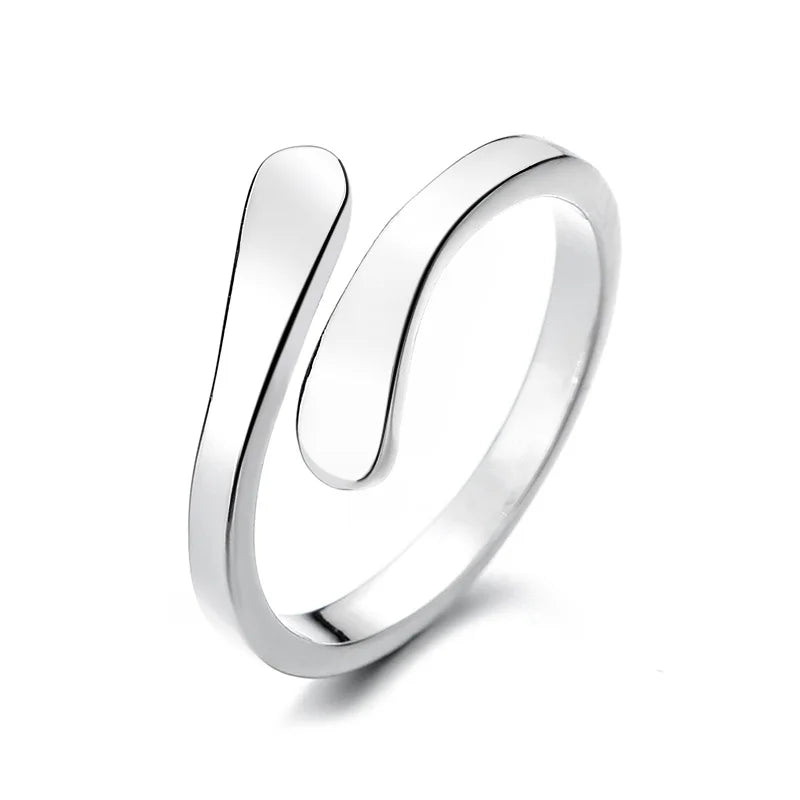 Hot Sale Love Embrace Couple Rings Romantic Fashionable Open Rings with Zircon Korean Style Simple Jewelry Accessories Wholesale