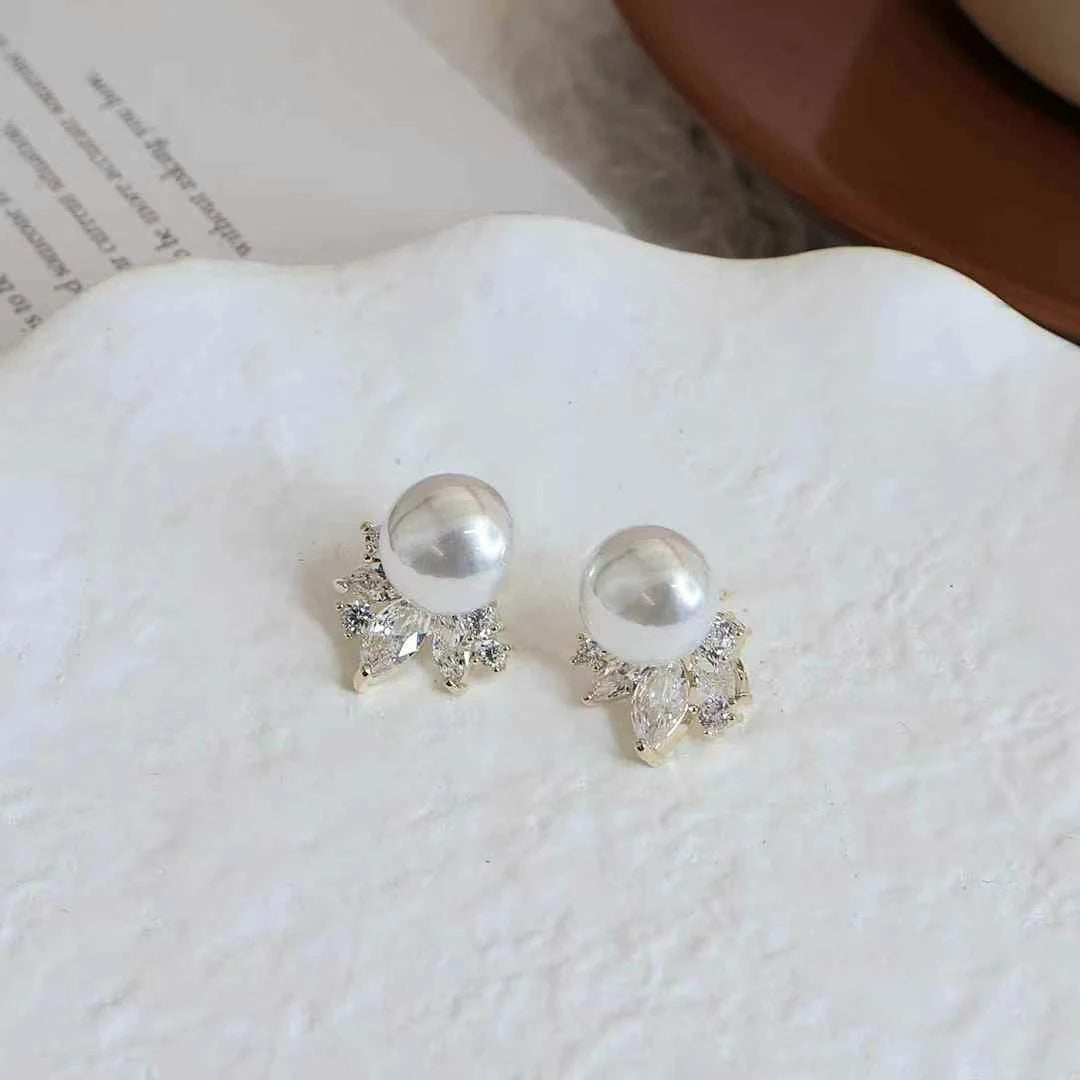 Women Imitation Pearl Simple Stud Earring Fashion Elegant Graceful Wholesale Jewelry Accessories for Female Daily Causal Office