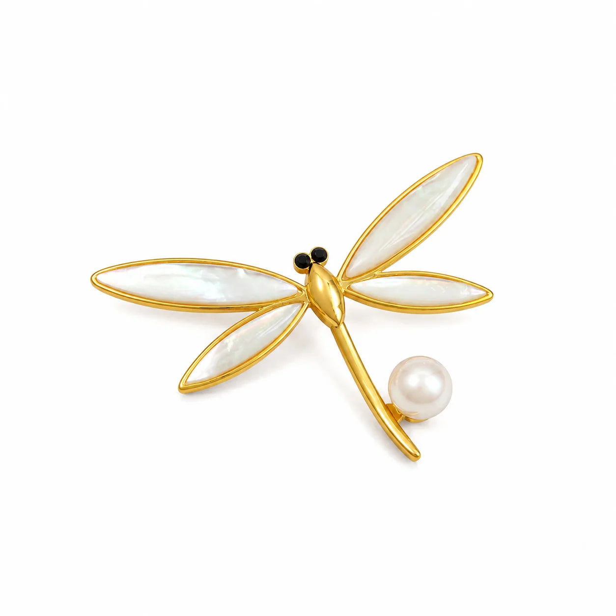 Fashion Copper 18K Gold Abalone Shell Crystal Pearl Zircon Brooches for Girls Sparkle Jewelry for Women Ladies Wholesale Bulk