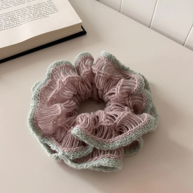 Fashion Multi Layers Durable Scrunchies for Girls Sweet Elegant Winter Autumn Hair Ties for Women Ladies Hair Accessories