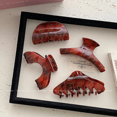 Vintage Chic Plaid Hair Claw Clips for Women Girls Fashion Stylish Elegant Hair Accessories Daily Occasion