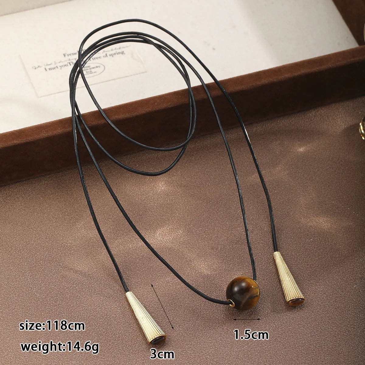 Fashion Marquise Tiger Eye Stone Alloy Necklaces for Women Men Simple Jewelry Wholesale China Manufacturer Low MOQ Trendy