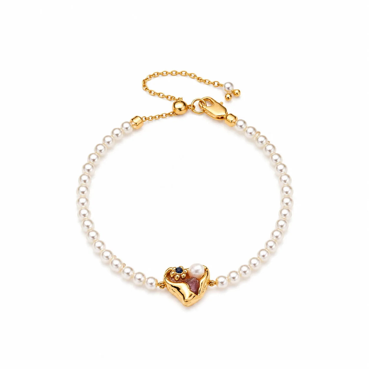 Fashion Pearl Hand-Painted Drip Glaze Elegant Bracelets for Girls Sweet White Zircon Jewelry for Women Ladies Wholesale Bulk