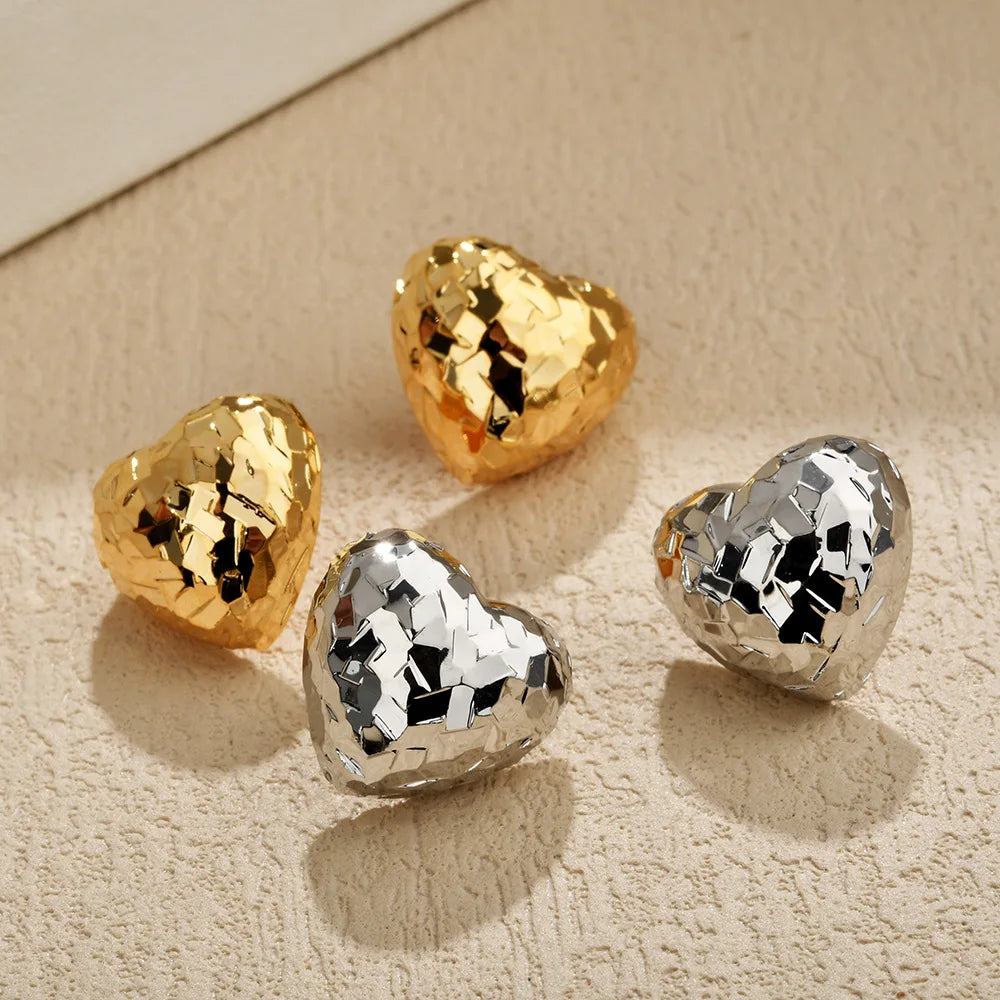 Women's Trendy Stud Earrings Copper Shine Sequins Heart Ball Earring Luxury Unique Elegant Earrings Fashion Jewelry Wholesale
