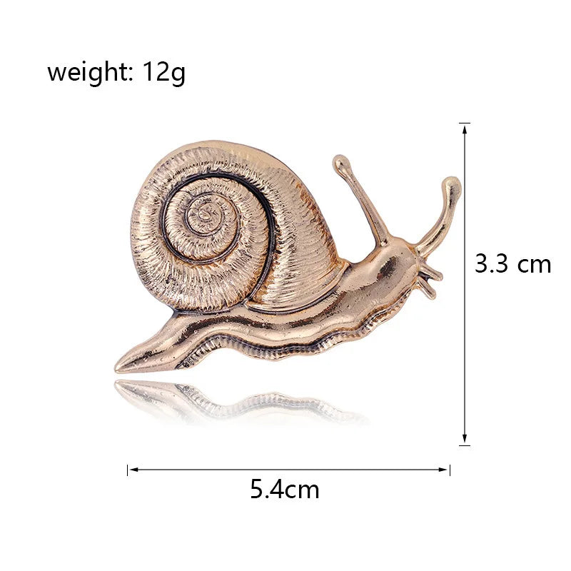 Fashion Snail Animals Sweet Mental Alloy Broohes for Girls Trendy Stylish Pins Jewelry for Women Ladies Accessories Wholesale