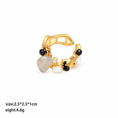 Fashion Natural Stone Pearl 18K Gold Rings for Girls Simple Minimalistic Jewelry for Women Ladies Wholesale China Manufacturer