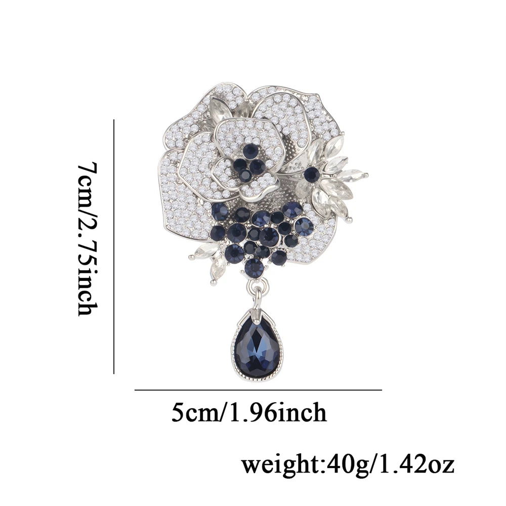 Fashion Rhinestone Glitter Sparking Brooches for Girls Sweet Elegant Pins Jewelry for Women Ladies Accessories Wholesale Chic