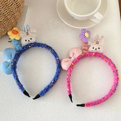 Chic Sweet Cute Rabbit Bowknot Headband Floral Hair Accessories for Baby Girls and Kids Fashion Stock