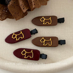 New Arrival Dog Pattern Hair Clips Mallard Color Elegant Alligator Duckbill Barrettes Fashion Hair Accessories for Women Girls