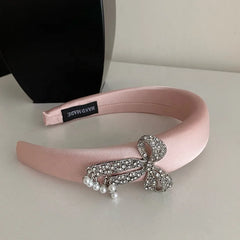 Fashion Luxury Bowknot Glitter Head Band for Girls Sweet Elegant Sparkle Hair Band for Women Ladies Hair Accessories in Stock