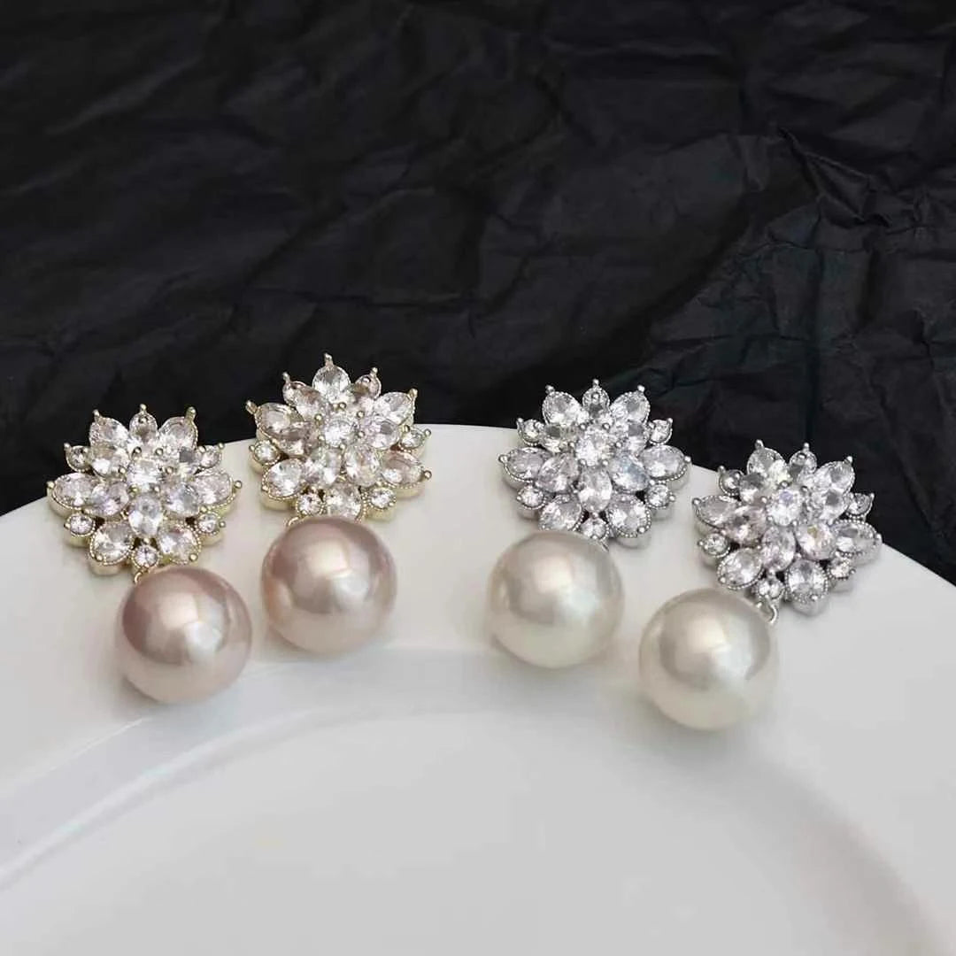 Fashion Simple Sweet Imitation Pearl Drop Earrings for Girls Cute Luxury Butterfly Jewelry for Women Lady Accessories Wholesale