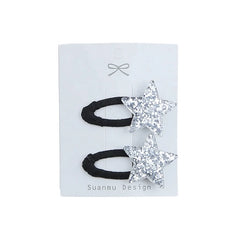 Simple Minimalistic Glitter Star Hair Clips for Baby Girls Fashion Chic Classic Snap Clips for Kids Children Hair Accessories