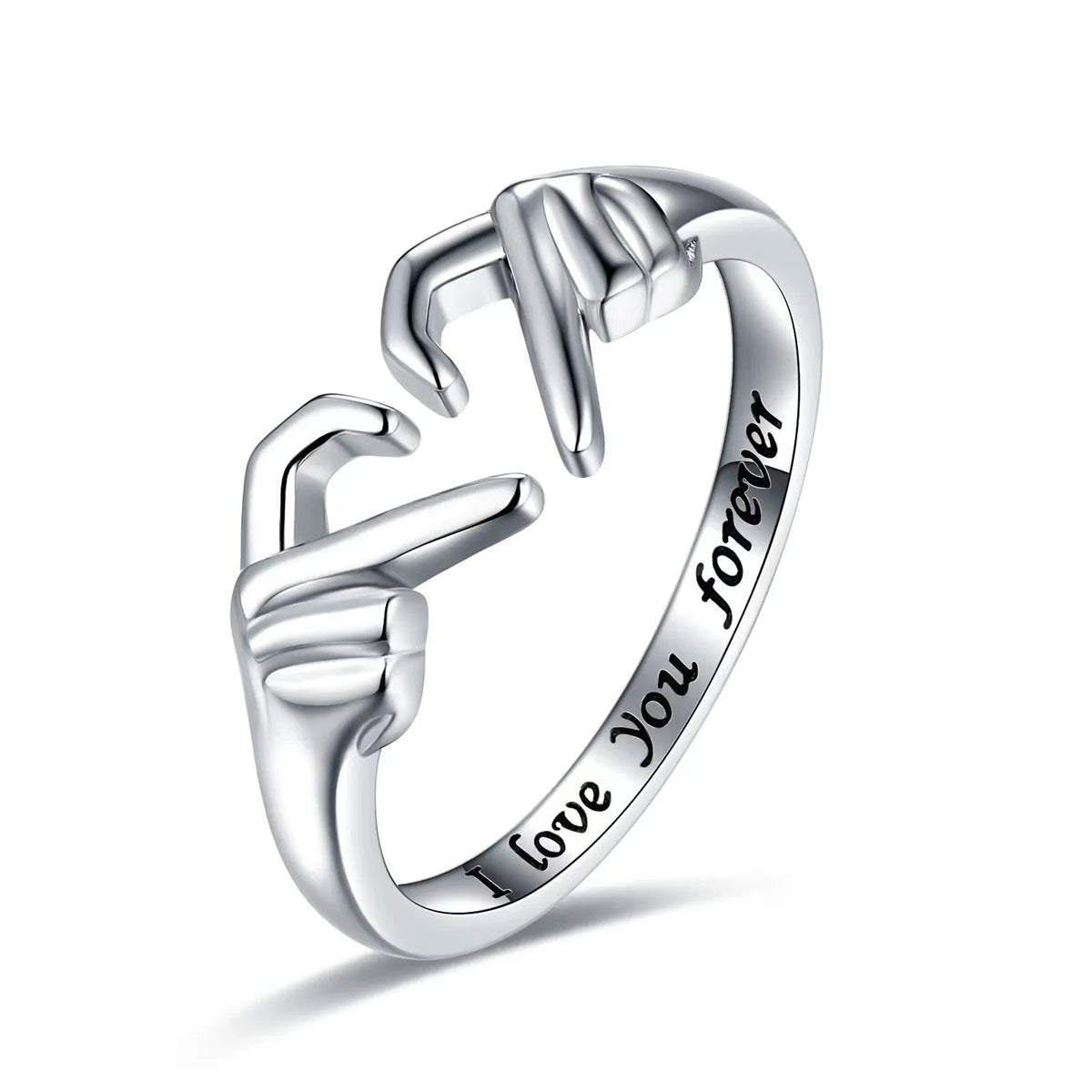 European and American Personalized Heart-shaped Rings Simple Fashion Both Hands Style Ring Romantic Gift for Couple Accessories