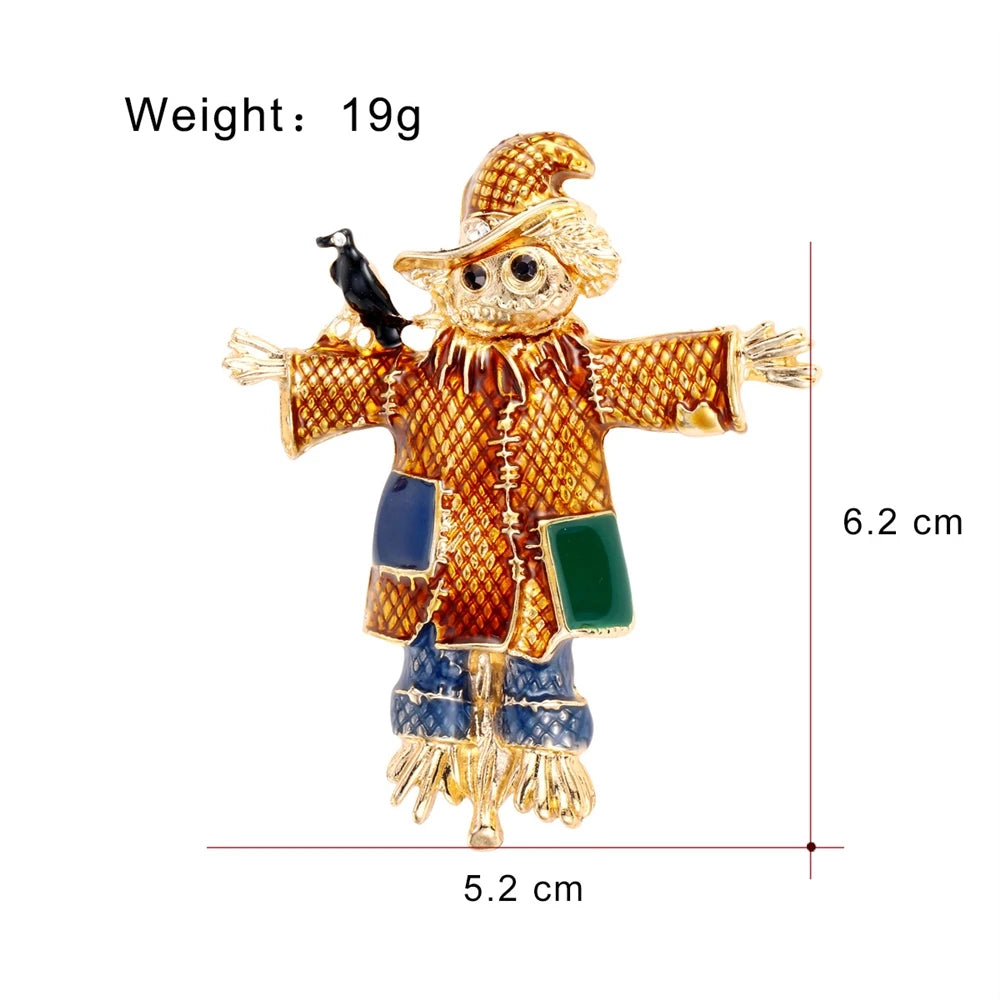 Fashion Scarecrow Trendy Luxury Cartoon Brooches for Girls Sweet Elegant Pins Jewelry for Women Ladies Accessories Wholesale