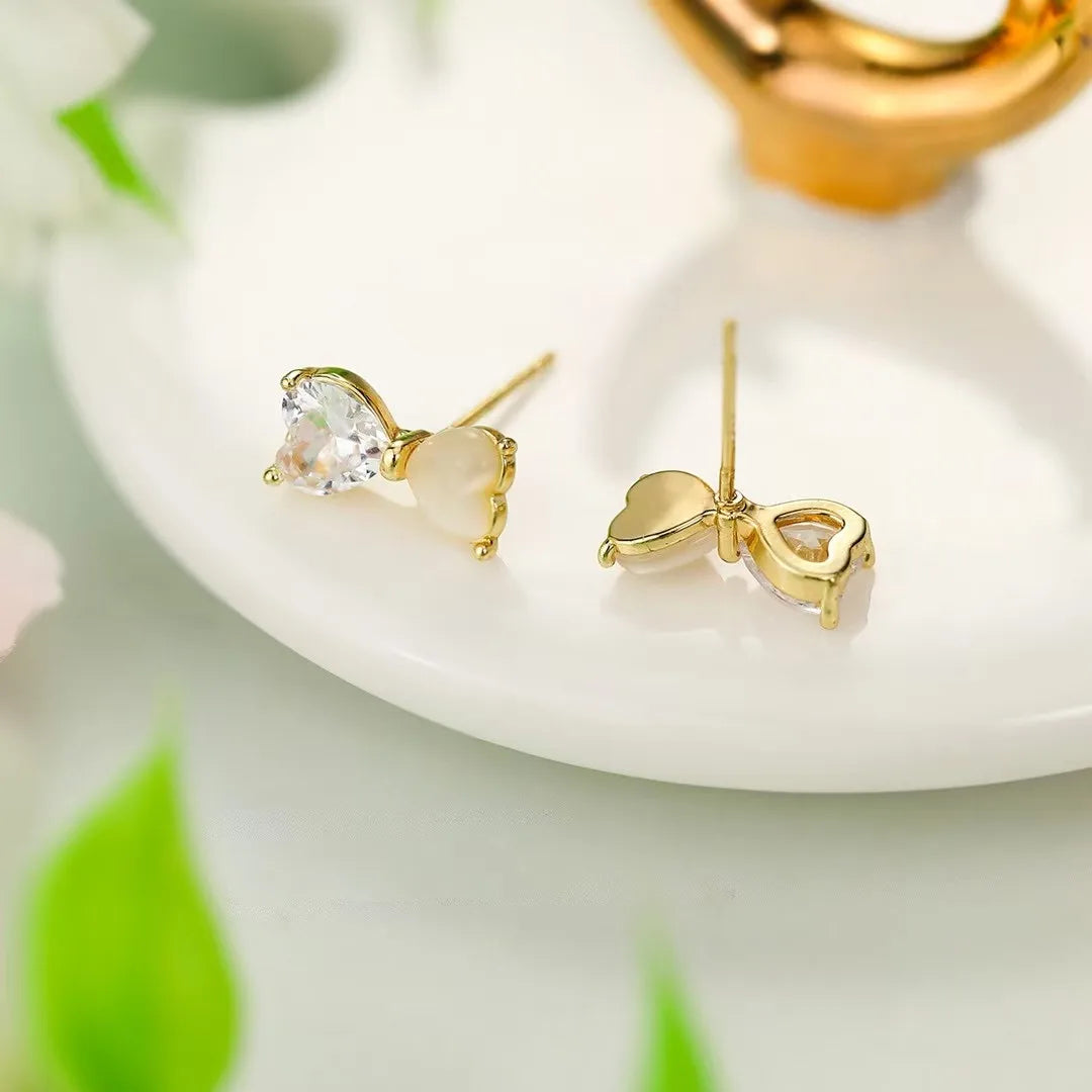 Fashion Cute Sweet Bowknot Stud Earrings for Girls Simple Glamorous Minimalist Jewelry for Women Ladies Accessories Wholesale