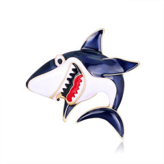Fashion Sweet Trendy Shark Cartoon Brooches for Girls Elegant Glamorous Pins Jewelry for Women Ladies Accessories Wholesale
