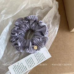 Elegant Solid Color Fabric Scrunchies Graceful Handmade Vintage Style Hair Ties for Women High Elastic Large Daily Use Accessory