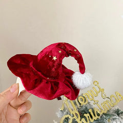 2025 Christmas Classic Solid Color Star Hair Clips for Baby Girls Hat Velvet Sweet Alligators for Kids Child Hair Accessories