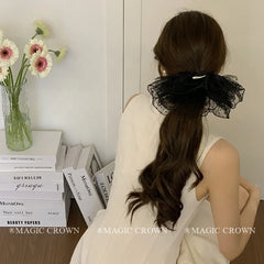 Elegant French Style Tulle Hair Ties for Women and Girls Lightweight Lace Scrunchies Stylish Accessories for Summer