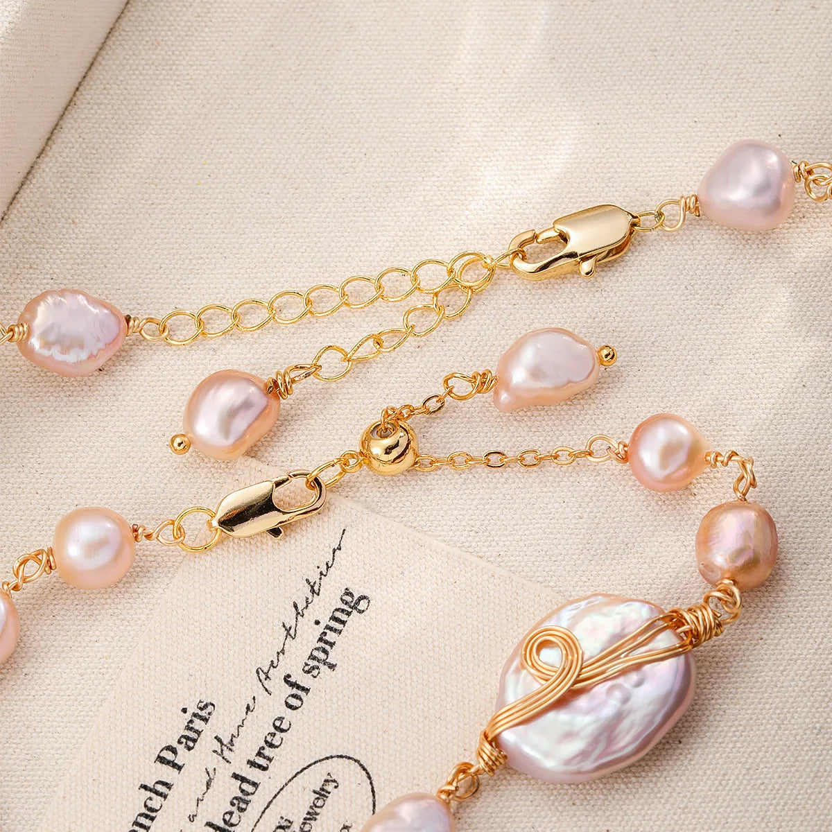 Fashion Baroque Pearl Freshwater Pearl 18K Gold Plated Jewelry Sets for Girls Elegant Bracelets Necklaces for Women Ladies