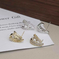 Ladies Creative Design Rhinestone Imitation Pearl Drop Earring Affordable Fashion Elegant Dainty High Quality Jewelry Accessory