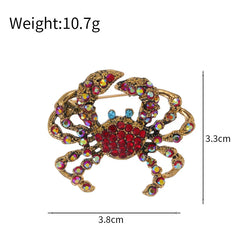 Fashion Crab Glitter Rhinestone Sparking Brooches for Girls Animals Pins Jewelry for Women Ladies Accessories Chinese Supplier