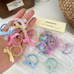 Mini Cute Simple Solid Candy Color Scrunchies Sweet Minimalistic Fashion Hair Ties for Baby Girls Kids Children Hair Accessories