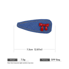 Fashion Demin Solid Color Red Bowknot Hair Clips for Girls Elegant Sweet Cute Haarspange for Women Ladies Hair Accessories Chic
