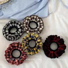 Classic Simple Plaid Scrunchies for Girls Fashion Minimalistic Hair Ties for Women Ladies Hair Accessories in Stock Decoratives