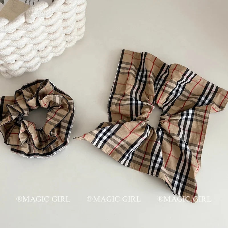 Fashion Trendy Sweet Classic Plaid Scrunchies for Girls Elegant Stylish Luxury Hair Ties for Women Ladies Hair Accessories