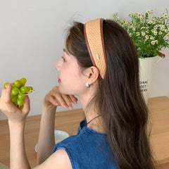 Hot Sale Wide Large Pu Fabric French Vintage Headbands for Women Graceful Lightweight Wholesale Hairbands Accessory for Office